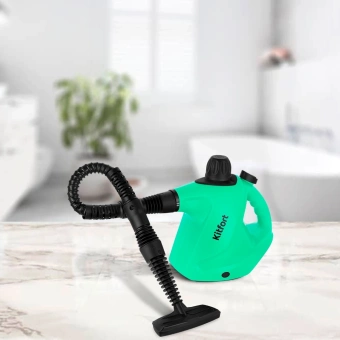 Пароочиститель ручной Kitfort КТ-9138-2 1050Вт черный/зеленый - купить недорого с доставкой в интернет-магазине