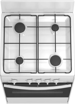 Плита Газовая Darina S GM 441 001 W белый/черный (без крышки) реш.сталь - купить недорого с доставкой в интернет-магазине