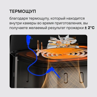 Аэрогриль Rondell RDE-AF888 6.5л 1700Вт бургунди/черный - купить недорого с доставкой в интернет-магазине