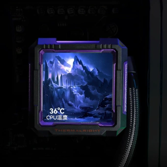 Система водяного охлаждения Thermalright Frozen Warframe Pro 360 ARGB Soc-AM5/AM4/1200/1700/1851 черный 4-pin 29.8dB Al LCD Ret (F-WFRAME-PRO-360-BL-ARGB) - купить недорого с доставкой в интернет-магазине