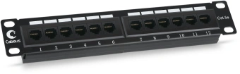 Патч-панель Cabeus PL-12-CAT.5E 10"-DUAL 10" 1U 12xRJ45 кат.5E UTP - купить недорого с доставкой в интернет-магазине