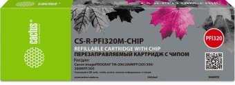 Картридж перезаправляемый струйный Cactus CS-R-PFI320M-CHIP PFI-320M пурпурный (260мл) для Canon imagePrograf TM-200/200MFP/205/300/300MFP/305 с чипом - купить недорого с доставкой в интернет-магазине