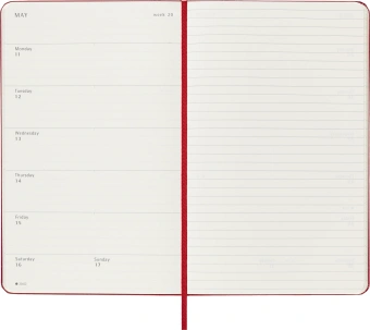 Еженедельник Moleskine ACADEMIC WKNT Large 130х210мм датир.18мес 208стр. красный - купить недорого с доставкой в интернет-магазине