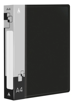 Папка на 4-х D-кольцах Бюрократ -0840/4DBLCK A4 пластик 0.8мм кор.40мм внутр. с вставкой черный - купить недорого с доставкой в интернет-магазине