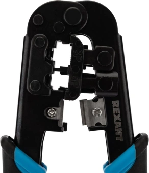 Инструмент обжимной Rexant HT-568R 12-3432-1 для RJ-45/RJ-12/RJ-11 (упак:1шт) черный/синий - купить недорого с доставкой в интернет-магазине