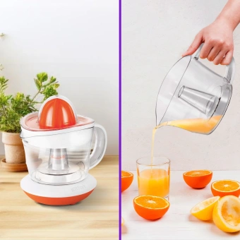 Соковыжималка цитрусовая Kitfort КТ-1148-2 25Вт рез.сок.:700мл. белый/оранжевый - купить недорого с доставкой в интернет-магазине
