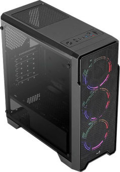 Корпус Aerocool Ore Saturn FRGB-G-BK-v1 черный без БП ATX 3x120mm 2xUSB2.0 1xUSB3.0 audio CardReader bott PSU - цена, купить или заказать с доставкой в интернет-магазине Корпус Aerocool Ore Saturn FRGB-G-BK-v1 черный без БП ATX 3x120mm 2xUSB2.0 1xUSB3.0 audio CardReader bott PSU - купить недорого с доставкой в интернет-магазине