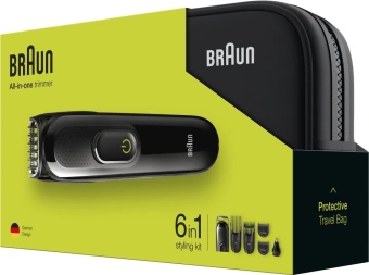 Триммер Braun 3 MGK3921TS черный/зеленый (насадок в компл:5шт) - купить недорого с доставкой в интернет-магазине
