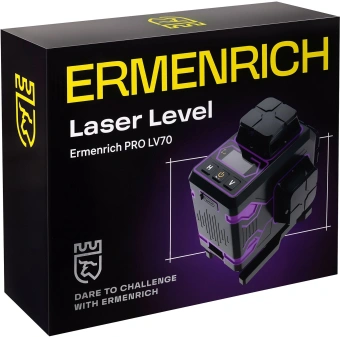 Уровень лазер. Ermenrich PRO LV70 2кл.лаз. 550нм цв.луч. зеленый 4луч. (85571) - купить недорого с доставкой в интернет-магазине