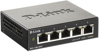 Коммутатор D-Link DGS-1100-05V2/A1A (L2) 5x1Гбит/с настраиваемый - купить недорого с доставкой в интернет-магазине