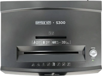 Шредер Office Kit S300 0,8x5 черный (секр.P-7) фрагменты 8лист. 33лтр. пл.карты CD - купить недорого с доставкой в интернет-магазине