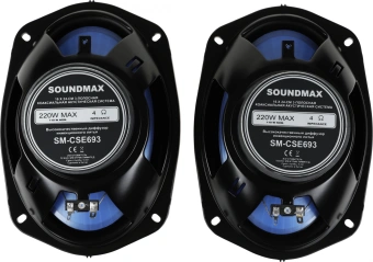 Колонки автомобильные Soundmax SM-CSE693 220Вт 92дБ 4Ом 15x23см (6x9дюйм) (ком.:2кол.) коаксиальные трехполосные - купить недорого с доставкой в интернет-магазине