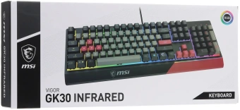 Клавиатура MSI GK30 Infrared черный/красный USB Multimedia for gamer LED (подставка для запястий) (S11-04RUF01-CLA) кабель 1.8м - купить недорого с доставкой в интернет-магазине