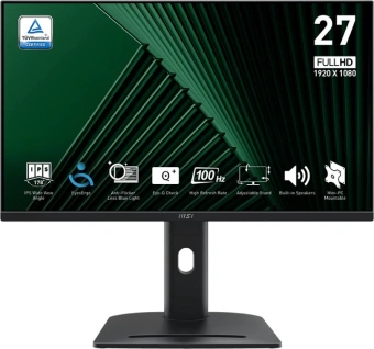 Монитор MSI 27" Pro MP275PG черный IPS LED 16:9 HDMI M/M матовая HAS Piv 300cd 178гр/178гр 1920x1080 100Hz VGA DP FHD 6.03кг - купить недорого с доставкой в интернет-магазине