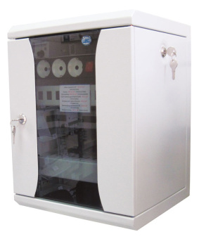 Шкаф коммутационный ЦМО (ШРН-12.255-10) настенный 12U 320x305мм пер.дв.стекл 100кг серый 255мм 10.62кг 180град. 600мм металл - купить недорого с доставкой в интернет-магазине