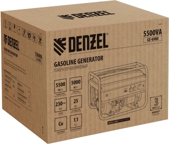 Генератор Denzel GE 6900 5.5кВт - купить недорого с доставкой в интернет-магазине