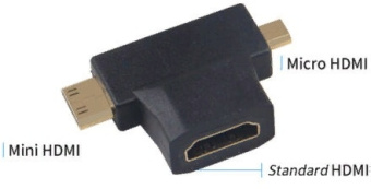 Переходник аудио-видео Premier 5-895-6 Micro HDMI (m)/HDMI (f)/Mini HDMI (m) черный - купить недорого с доставкой в интернет-магазине