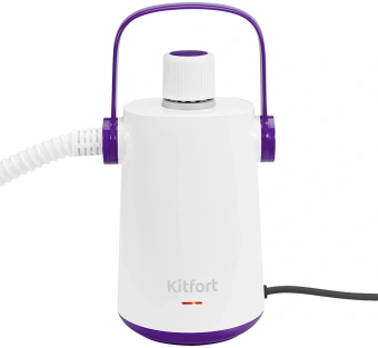 Пароочиститель ручной Kitfort КТ-9109-1 1000Вт белый/фиолетовый - купить недорого с доставкой в интернет-магазине