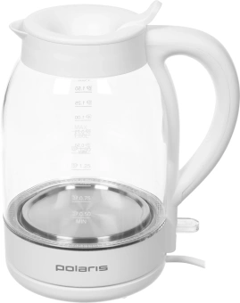 Чайник электрический Polaris PWK 1797CGL 1.8л. 2200Вт белый корпус: пластик/стекло - купить недорого с доставкой в интернет-магазине