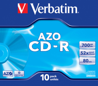 Диск CD-R Verbatim 700Mb 52x Jewel case (10шт) (43327) - купить недорого с доставкой в интернет-магазине