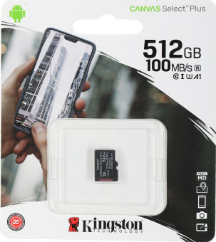 Флеш карта microSDXC 512GB Kingston SDCS2/512GBSP Canvas Select Plus w/o adapter - купить недорого с доставкой в интернет-магазине