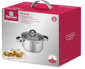 Кастрюля Rondell Brando RDS-1805 5.1л. d=24см (с крышкой) стальной - купить недорого с доставкой в интернет-магазине