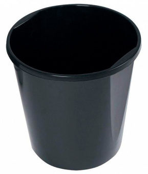 Корзина для бумаг К 19ЛЧР круглая 19л. пластик литой черный - купить недорого с доставкой в интернет-магазине