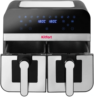 Аэрогриль Kitfort КТ-2273 2400Вт серебристый/черный - купить недорого с доставкой в интернет-магазине