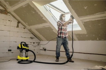 Строительный пылесос Karcher WD 6 P S V-30/8/35/T (YSY) 1300Вт (уборка: сухая/сбор воды/выдув) желтый - купить недорого с доставкой в интернет-магазине