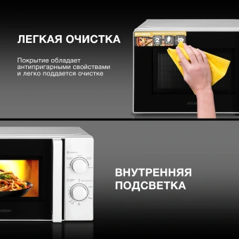 Микроволновая Печь Hyundai HYM-M2068 20л. 700Вт белый - купить недорого с доставкой в интернет-магазине