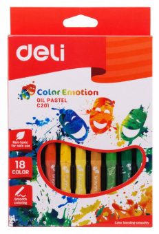 Масляная пастель Deli EC20110 Color Emotion шестигранные 18цв. картон.кор./европод. - купить недорого с доставкой в интернет-магазине