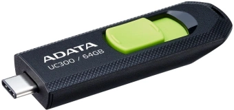 Флеш Диск A-Data 64GB Type-C UC300 ACHO-UC300-64G-RBK/GN USB3.2 черный/зеленый - купить недорого с доставкой в интернет-магазине