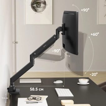 Кронштейн для мониторов Onkron G130 черный 17"-57" макс.27кг настольный поворот и наклон - купить недорого с доставкой в интернет-магазине