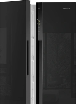 Холодильник Weissgauff WSBS 500 Inverter NoFrost 2-хкамерн. черный стекло инвертер - купить недорого с доставкой в интернет-магазине