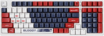 Клавиатура A4Tech S98 Sports механическая синий/белый USB for gamer LED (S98 SPORTS NAVY BLMS RED PLUS) кабель 1.8м - купить недорого с доставкой в интернет-магазине