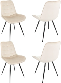 Стул для дома Бюрократ CH-K2_4 комплект 4шт бежевый Holland 06 металл черный на ножках (CH-K2_1/HL07_4) - купить недорого с доставкой в интернет-магазине