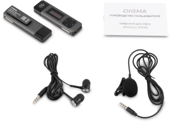 Диктофон Цифровой Digma DiVoice RV50 8Gb черный - купить недорого с доставкой в интернет-магазине