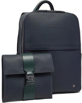 Рюкзак Piquadro Materia CA7263W151/BLUVE синий/зеленый натур.кожа - купить недорого с доставкой в интернет-магазине