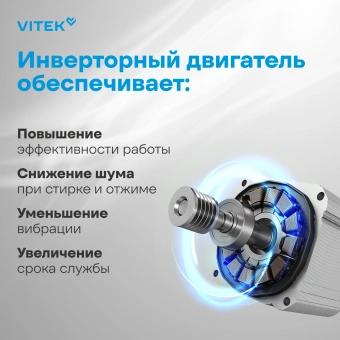 Стиральная машина Vitek VT-WME7208 класс: A+++ загр.фронтальная макс.:7кг белый инвертор - купить недорого с доставкой в интернет-магазине