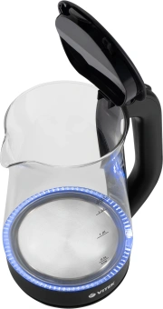 Чайник электрический Vitek VT-8803 1.7л. 2200Вт черный корпус: стекло - купить недорого с доставкой в интернет-магазине