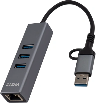 Сетевой адаптер Gigabit Ethernet Digma DLA-GEUCH3 USB 3.0 - цена, купить или заказать с доставкой в интернет-магазине Сетевой адаптер Gigabit Ethernet Digma DLA-GEUCH3 USB 3.0 - купить недорого с доставкой в интернет-магазине