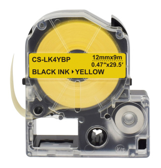 Картридж ленточный Cactus CS-LK4YBP LK-4YBP черный на желтом 12x9 для Epson LW300/LW400/LW700/LW600P/LW1000P/K400/Z700/Z900 - купить недорого с доставкой в интернет-магазине