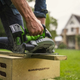 Циркулярная пила (дисковая) Greenworks GD24CS (ручная) D диска.:185мм (1500907CUB) - купить недорого с доставкой в интернет-магазине