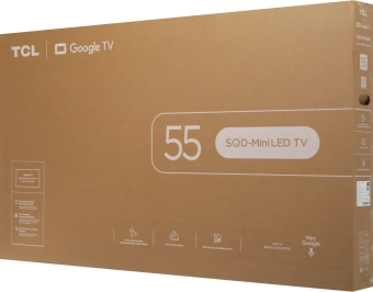 Телевизор QLED TCL 55" 55C7L SQD-Mini LED (2026) черный 4K Ultra HD 144Hz MEMC DVB-T DVB-T2 DVB-C DVB-S DVB-S2 USB WiFi Smart TV - купить недорого с доставкой в интернет-магазине