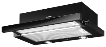 Вытяжка встраиваемая Hyundai HBH 6236 BG черный управление: кулисные переключатели (1 мотор) - купить недорого с доставкой в интернет-магазине
