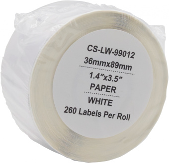 Этикетки Cactus CS-LW-99012 сег.:89x36мм черный белый 260шт/рул Dymo Label Writer 450/4XL - купить недорого с доставкой в интернет-магазине