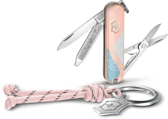 Нож перочинный Victorinox Classic SD Paris Style (0.6223.E221) 58мм 7функц. розовый подар.коробка в комплекте: шнурок - купить недорого с доставкой в интернет-магазине