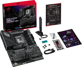 Материнская плата Asus ROG STRIX B860-F GAMING WIFI Soc-1851 Intel B860 4xDDR5 ATX AC`97 8ch(7.1) 2.5Gg RAID+HDMI - купить недорого с доставкой в интернет-магазине