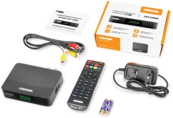 Ресивер DVB-T2 Cadena CDT-2388S черный - купить недорого с доставкой в интернет-магазине
