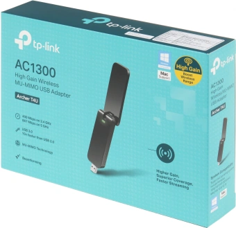 Сетевой адаптер Wi-Fi TP-Link Archer T4U AC1300 USB 3.0 (ант.внеш.несъем.) - купить недорого с доставкой в интернет-магазине